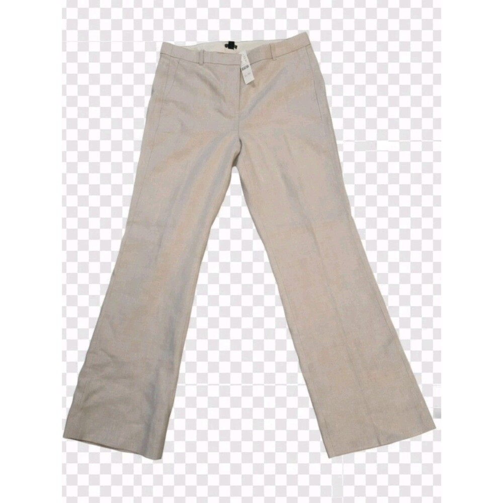 J.Crew Kaya Pant in Stretch Linen Size 6 Office Preppy Minimalist Beige